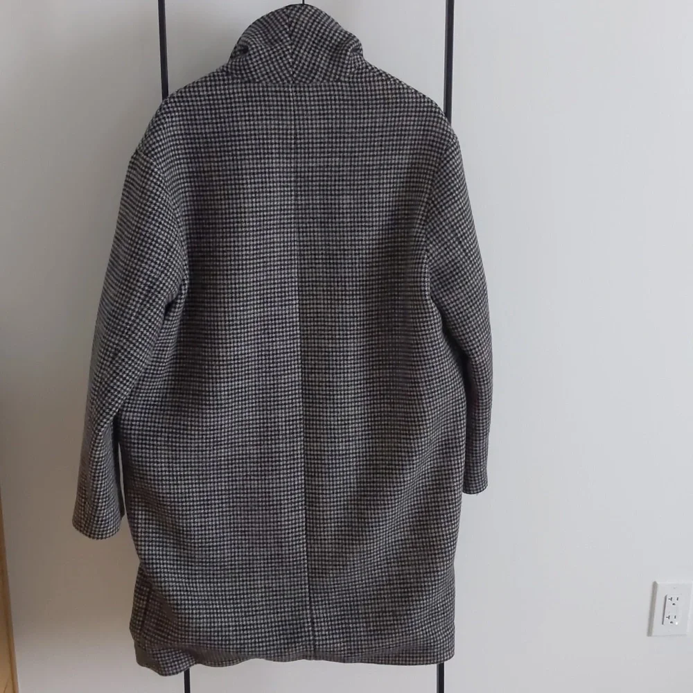 Size Medium Allsaints Paige check wool blend oversized coat - Picture 6 of 8